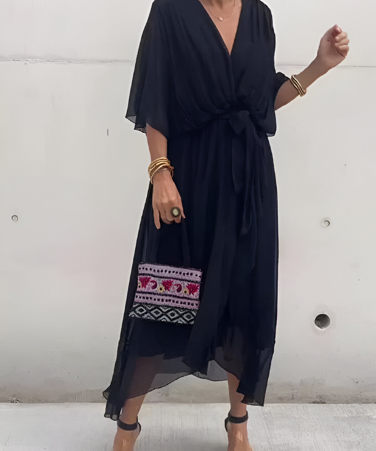 Aurora | Rochie midi din chiffon
