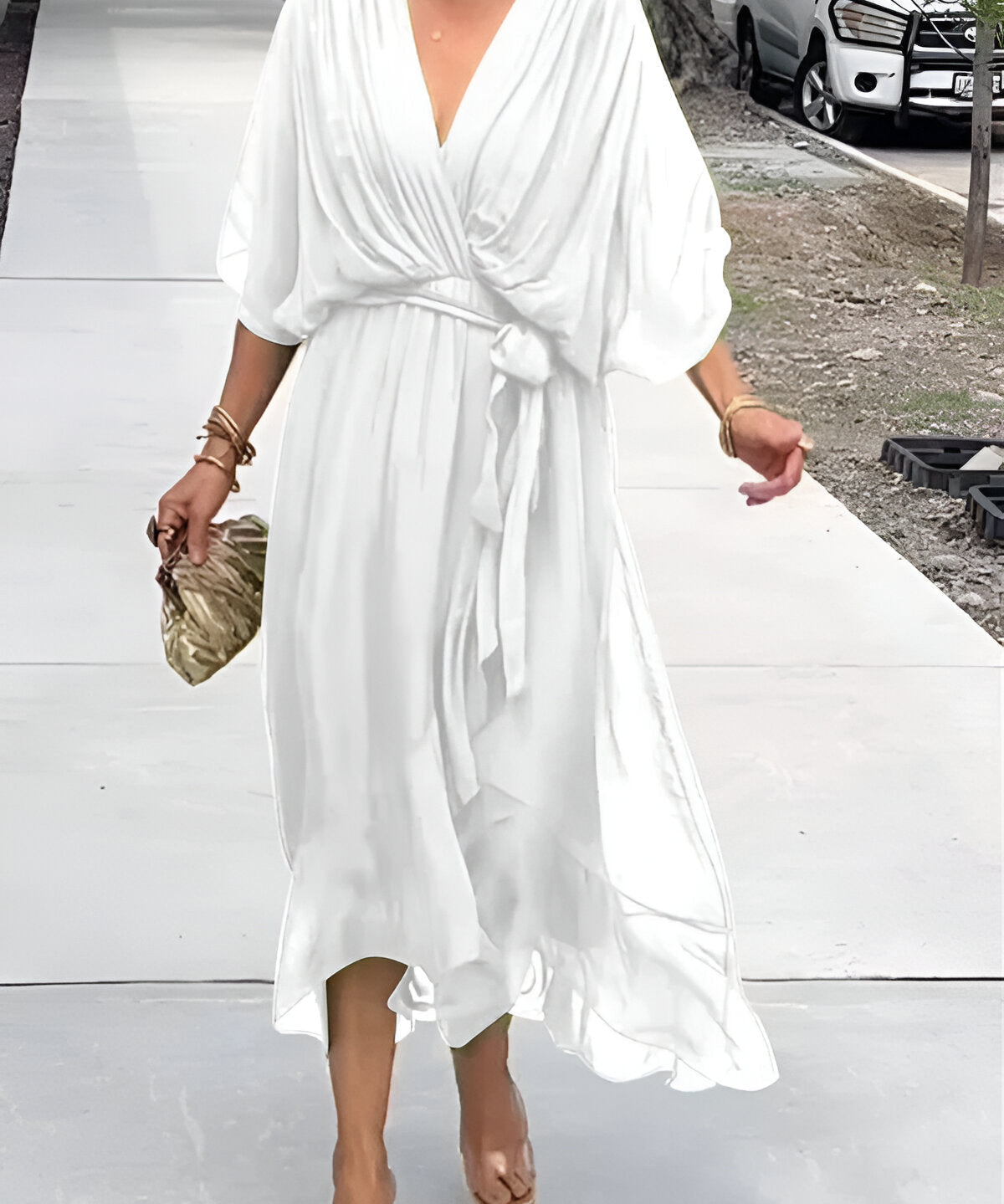 Aurora | Rochie midi din chiffon